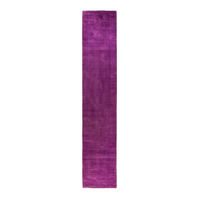 Tapis de couloir noué à la main unique Vibrance - rose, 2 pi 7 po x 13 pi 9 po