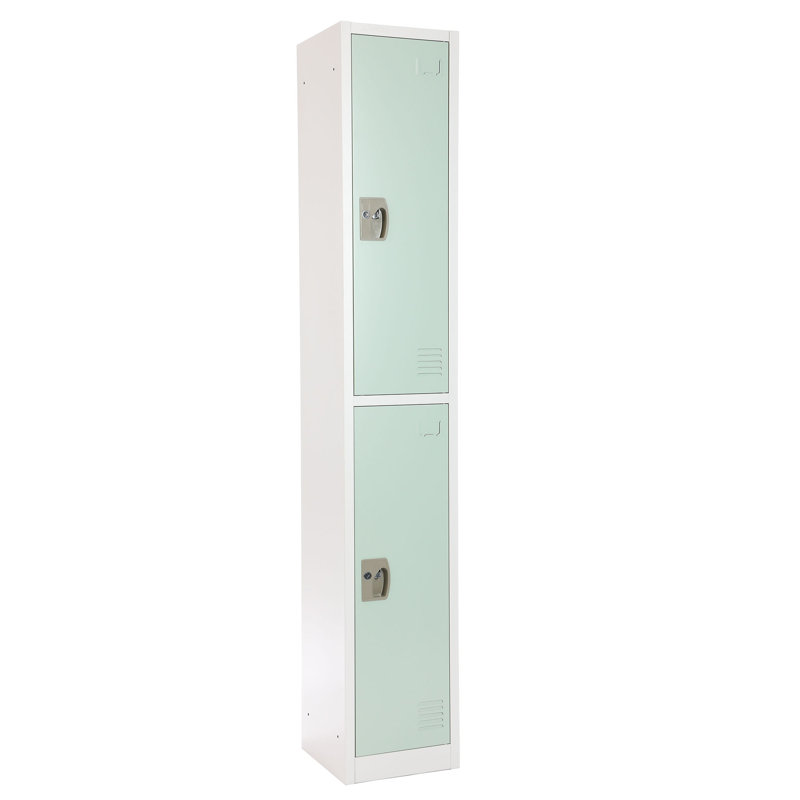 Misty Green Steel 2-Tier Office Locker with Adjustable Shelving