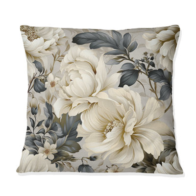Urban Victorian Splendor Victorian Pattern V - Floral Printed Throw Pillow