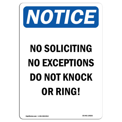 «No Soliciting No Exception Do Sign»