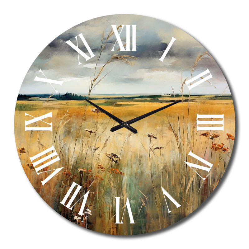 Calming Meadow III Metal Wall Clock, Large
