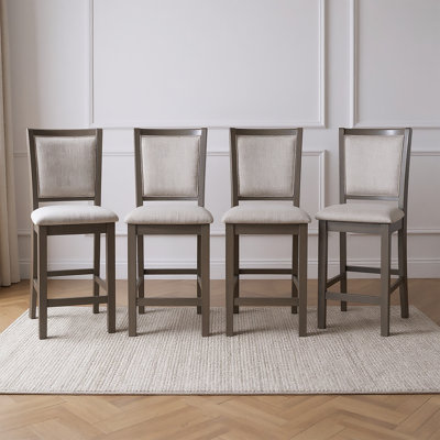 Josiha Wood Counter Chair (Set Of 4), Gray
