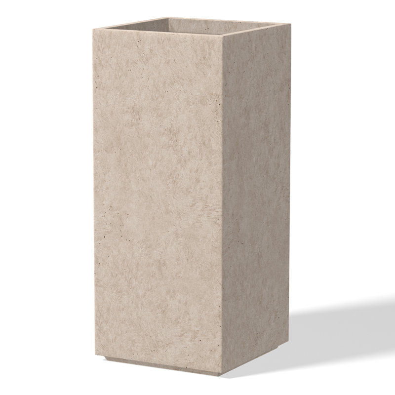 Kalil Handmade Planter Box, Granite Gray, 24" H x 11.5" W x 11.5" D