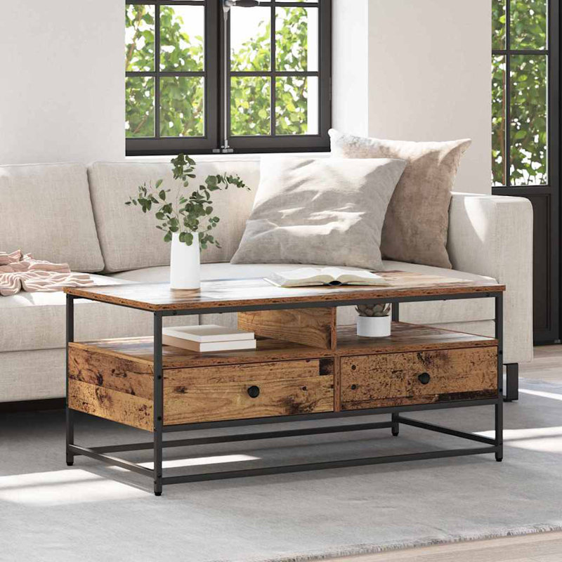 Coffee Table with Storage, Old Wood
