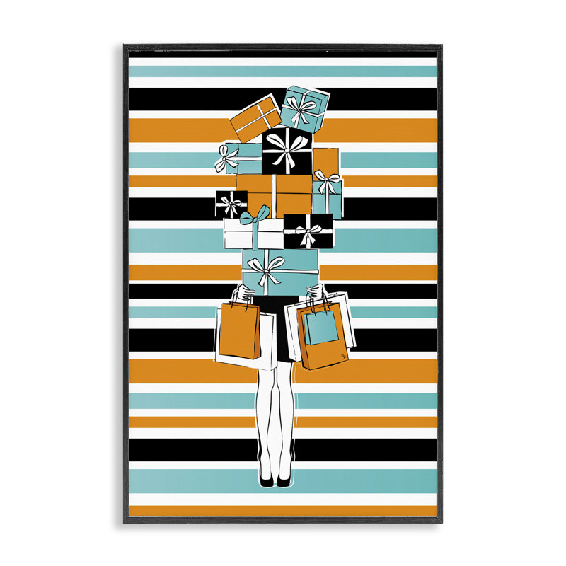 Art de giclées empilées par Martina Pavlova, H 18 po x l 12 po, Giclée encadrée noir minuit