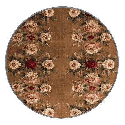 Machine Washable French Brown Area Rug