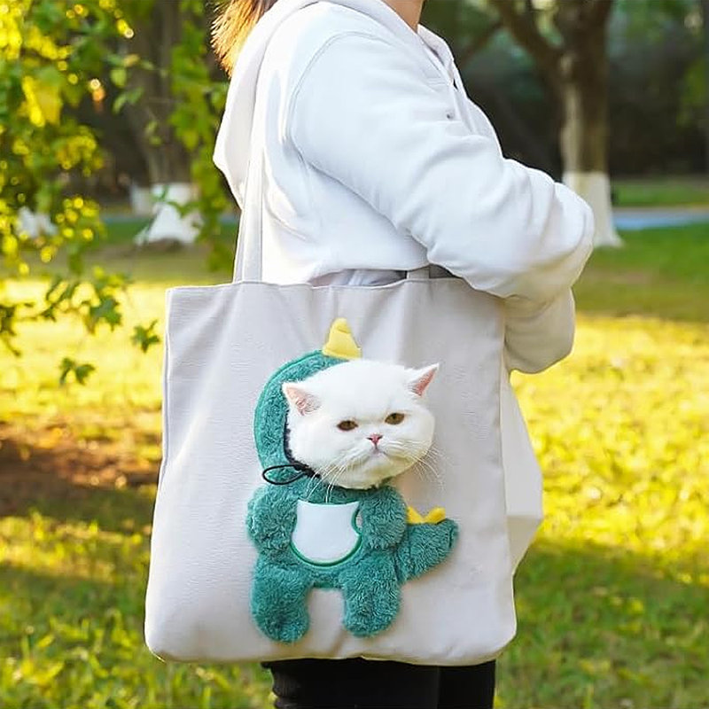 Mignon sac en toile pour animal de compagnie en forme de dinosaure