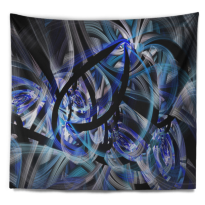 Tapisserie fleur à motif floral en spirale floral, H 32 po x l 39 po