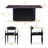 Velora 7 Pieces Modern Faux Marble Dining Table Set with Flutted Pedestal and Gold Accent-360789477-360789476