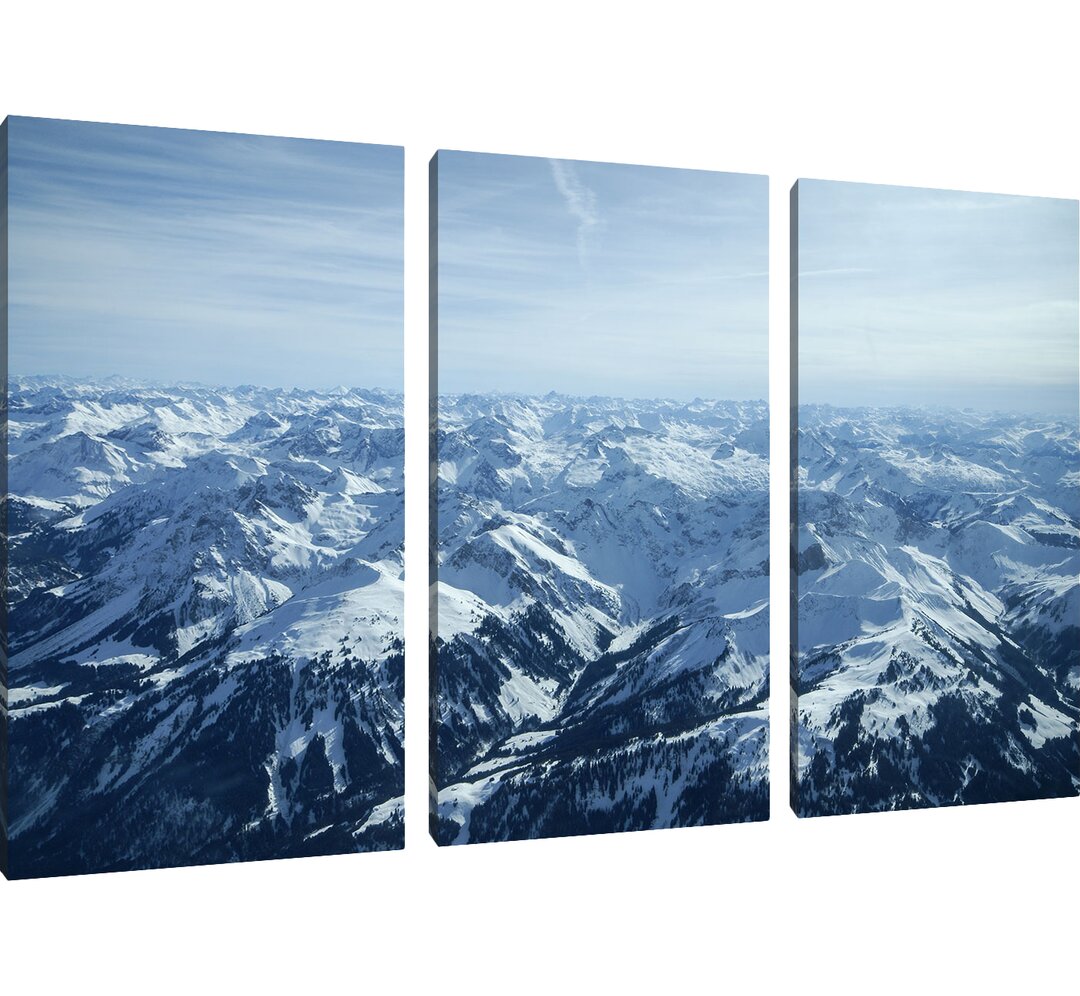 3-tlg. Leinwandbilder-Set „Alpen“, Fotodruck