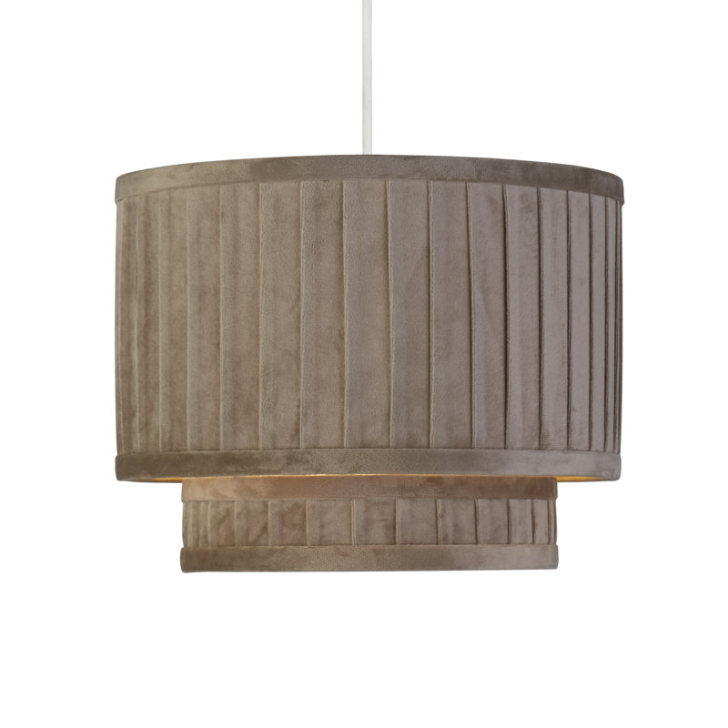 23.5cm H Velvet Outer And Fabric Inner Traditional in Taupe