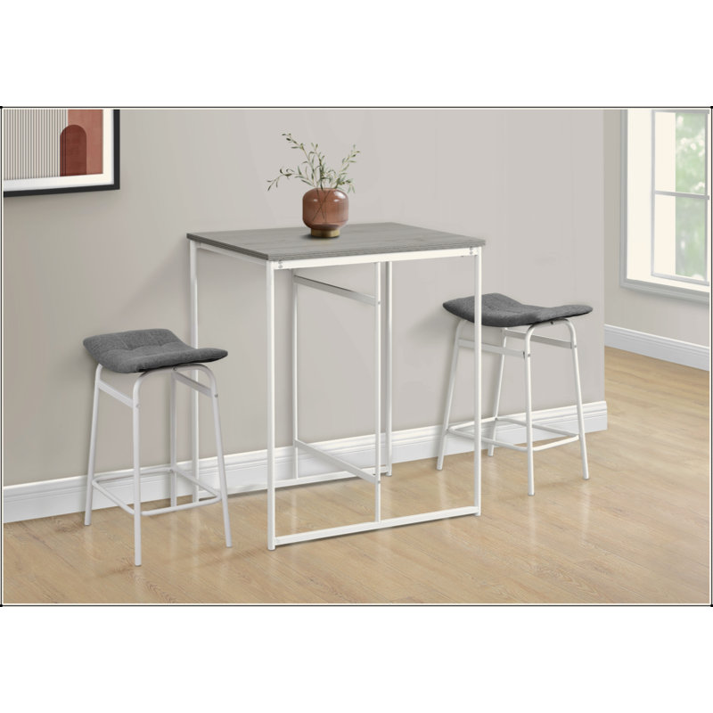 Dining Table, 32" Rectangular, Counter Height, Small, Laminate Top, Kitchen, Contemporary, Modern, White, Gray