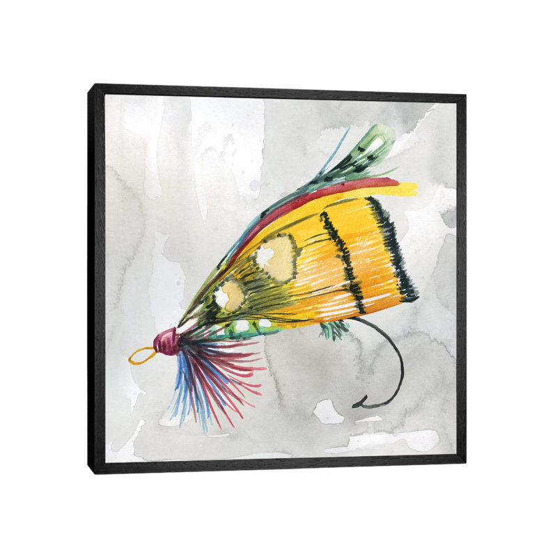 Fly Hook IV 1 Piece Wall Art on Canvas, 66.04 cm H x 66.04 cm W, Black Framed