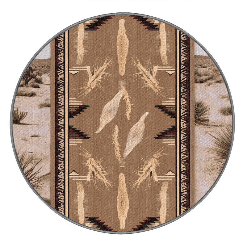  Tapis lavable Tumbleweed Trails Southwestern, Rond 6 pi