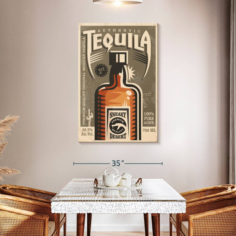 Tergel Retro Tequila Typography, 48" H x 32" W