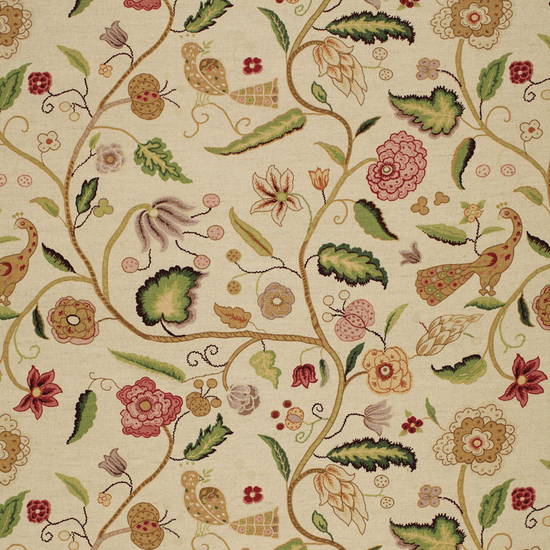 Apsley Vine Fabric, Rose