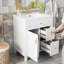 Meuble-lavabo de 61 cm (24 pouces) avec lavabo en céramique – Porte à fermeture douce, 2 tiroirs et étagère de rangement double