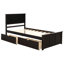 Lit plateforme avec 2 tiroirs et roulettes-2145489811