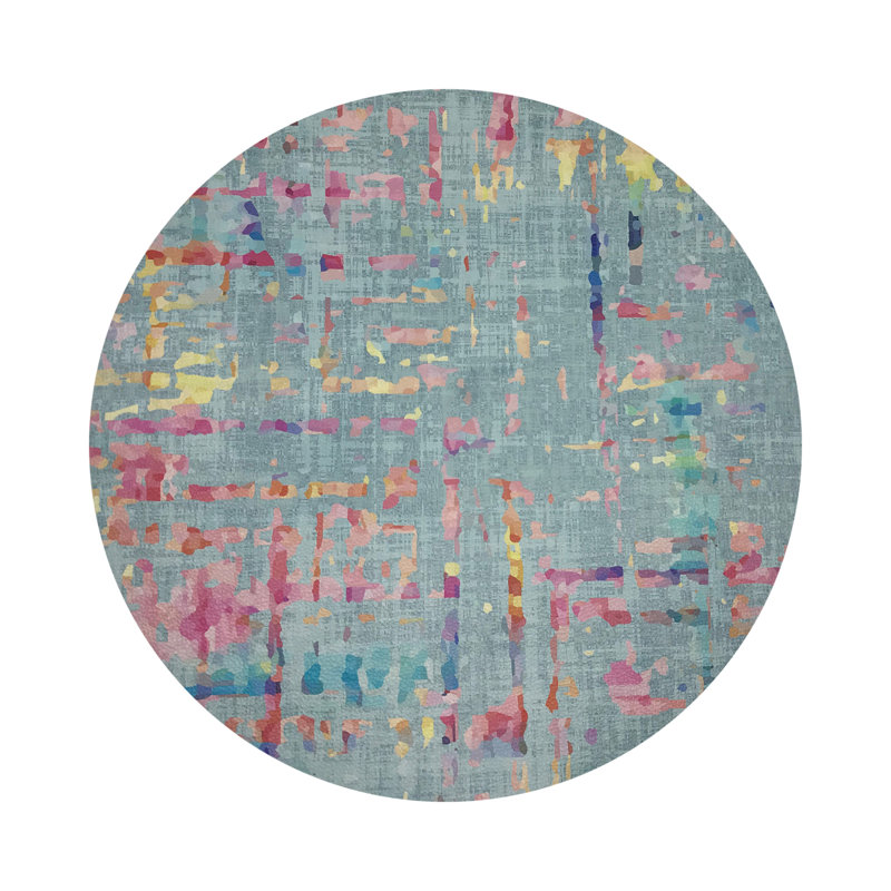 Coco Pink Vegan Leather Round Coasters, Bleu
