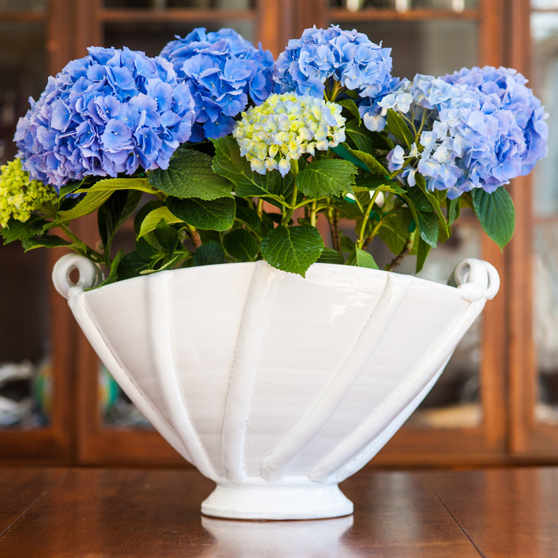 Handcrafted White Ceramic Irregular Centerpiece Bowl