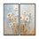 «White Daisy Fields Elegance - Daisies Large Wall Art», ensemble de 2 impressions sur toile florales blanches