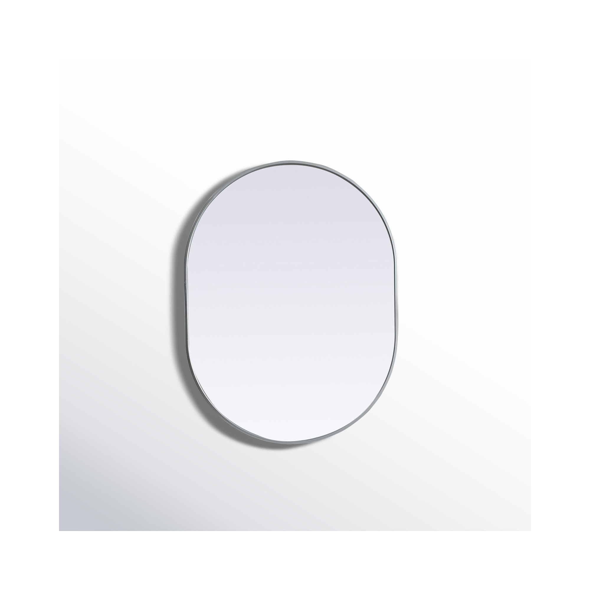 Sabine Metal Pill Wall Mirror, 40" x 30", Silver
