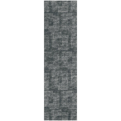 Tapis contemporain noir Houndstooth 5 po x 7 po 6 po
