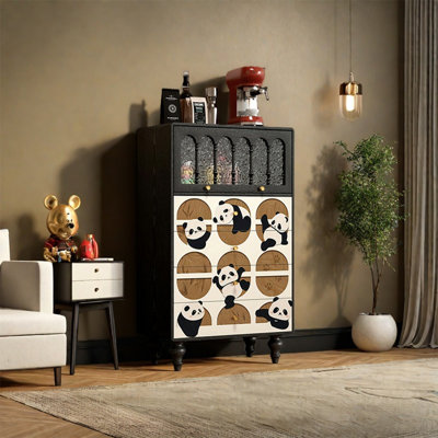 Armoire de rangement à quatre tiroirs et une porte