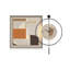 Horloges murales géométriques abstraites orange et brun avec pendule à DEL-129465156-129465157