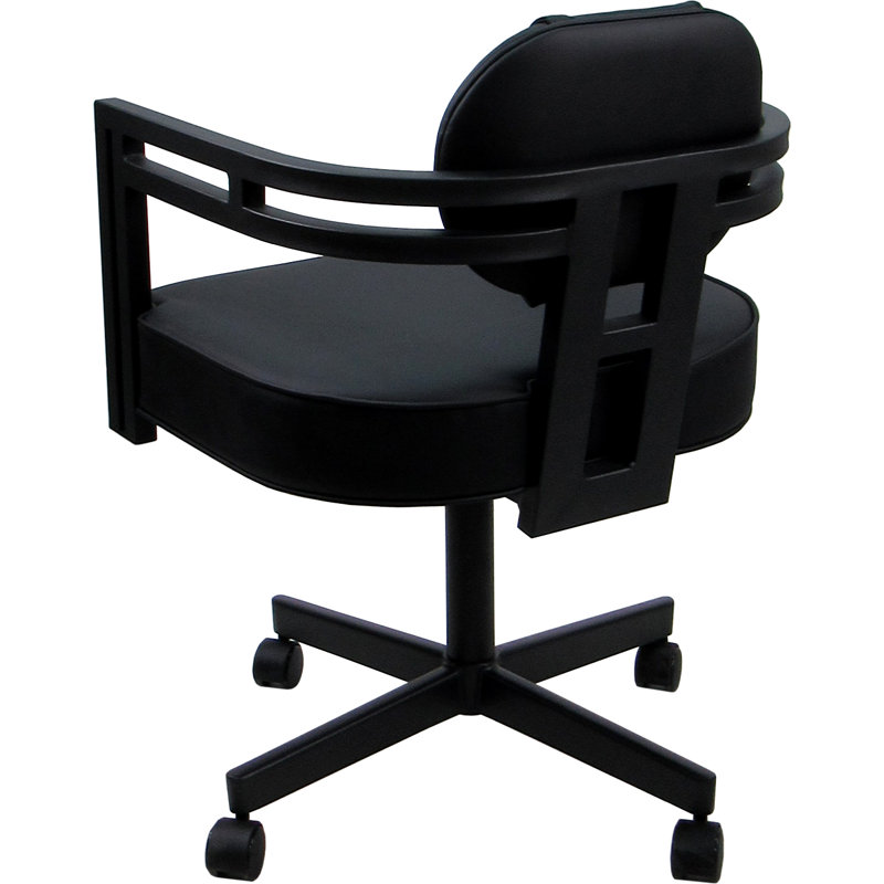 Chaise pivotante en métal, Noir, Black