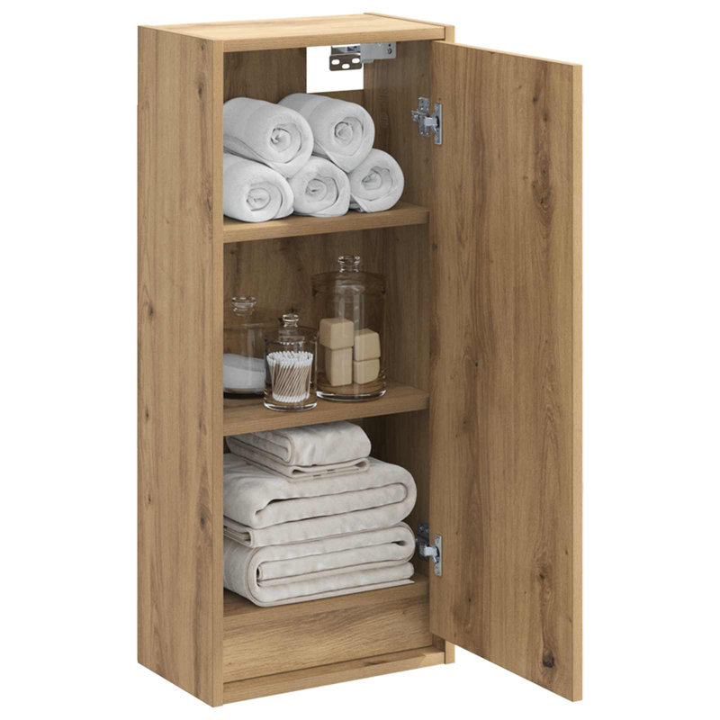 Engineered Wood Linen Cabinet, Artisan Oak