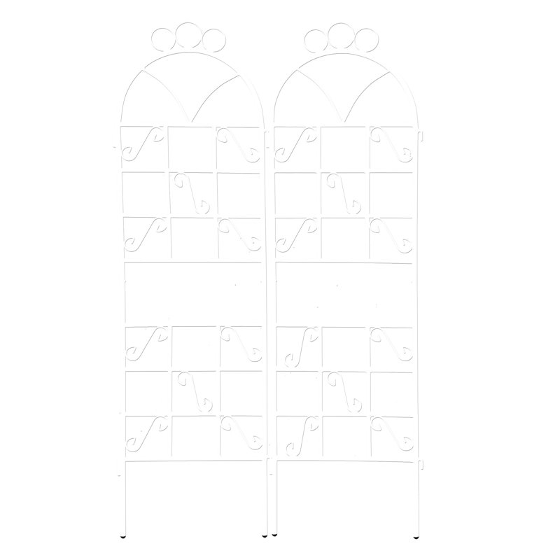 Treillis de jardin en métal, céramique, antirouille, 2 pièces, 19,6 po x 72 po, supports d'extérieur pour vignes de lierre, rose, gloire du matin, jasmin, plantes, plantes grimpantes,