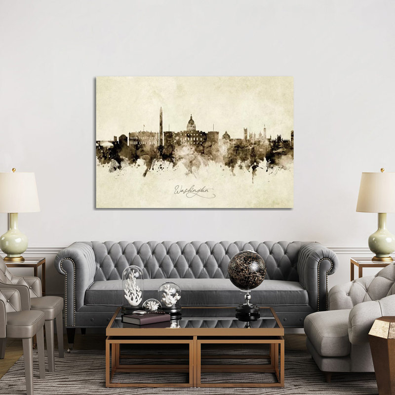 «Washington DC Skyline» par Michael Tompsett, impression sur toile tendue, H 40 po x l 60 po x 1,5 po
