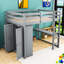 Lit mezzanine double avec garde-robe et bureau-2017880163