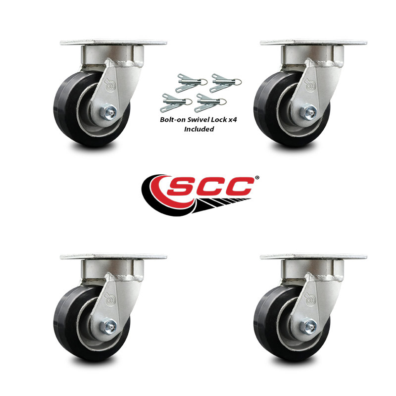 Ensemble de roulettes pivotantes avec verrous pivotants Kingpinle