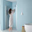 Porte de douche l 30 po x H 72 po avec fonction de pliage, verre trempé, espace, porte d'accès à la salle de bain réglable, porte