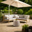 Tables basses et cocktails en forme de tambour, imitation travertin MgO, terrasse intérieure moderne