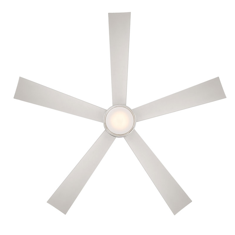 Wynd 5 - Blade Outdoor /Indoor Smart Ceiling Fan with Remote Control and LED Light Kit Included, Works With Alexa and iOS or Android App