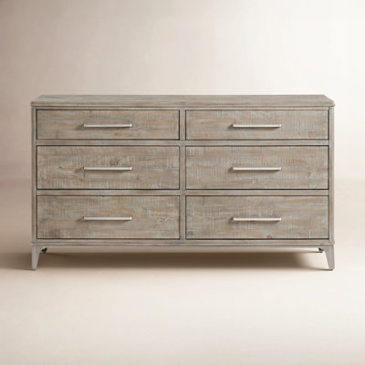 Mauve Solid Wood 6-Drawer Double Dresser