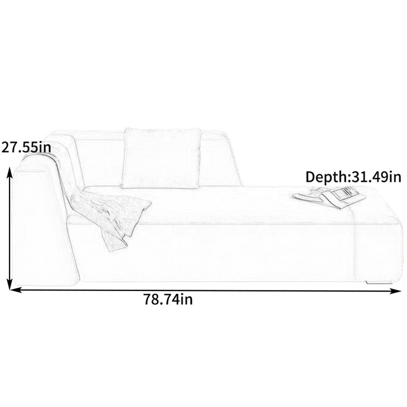 Fauteuil inclinable en éponge High High, Beige, Accoudoir à gauche (vu de face)