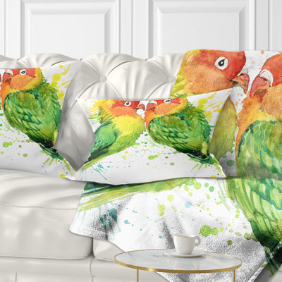 Family Parrots - Animal Printed Throw Pillow