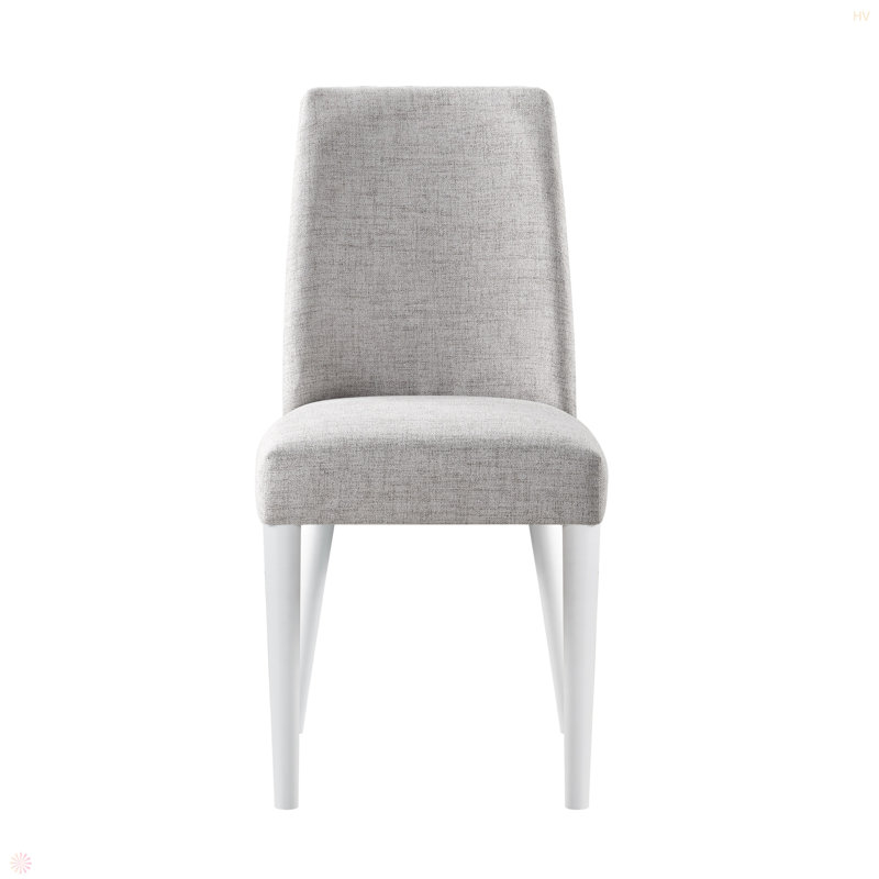 Taylor Chair With Legs And Gray Fabric, White