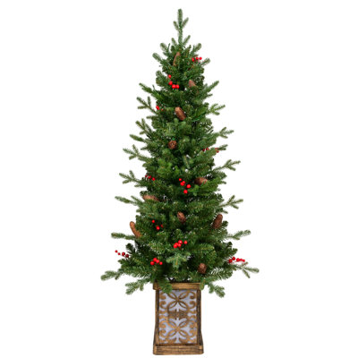 Arbre de Noël lumineux à lumières vibrantes de 4 pi, matériau PE / PVC, décoration festive traditionnelle pour les fêtes