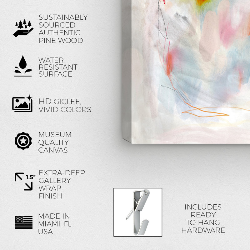 Couleurs abstraites dans la neige I - Peinture sur toile, H 54 po x l 36 po, Toile tendue