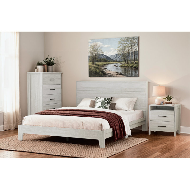 Ensemble de chambre à coucher 3 pièces Beretta, Chêne gris cendré, Grand