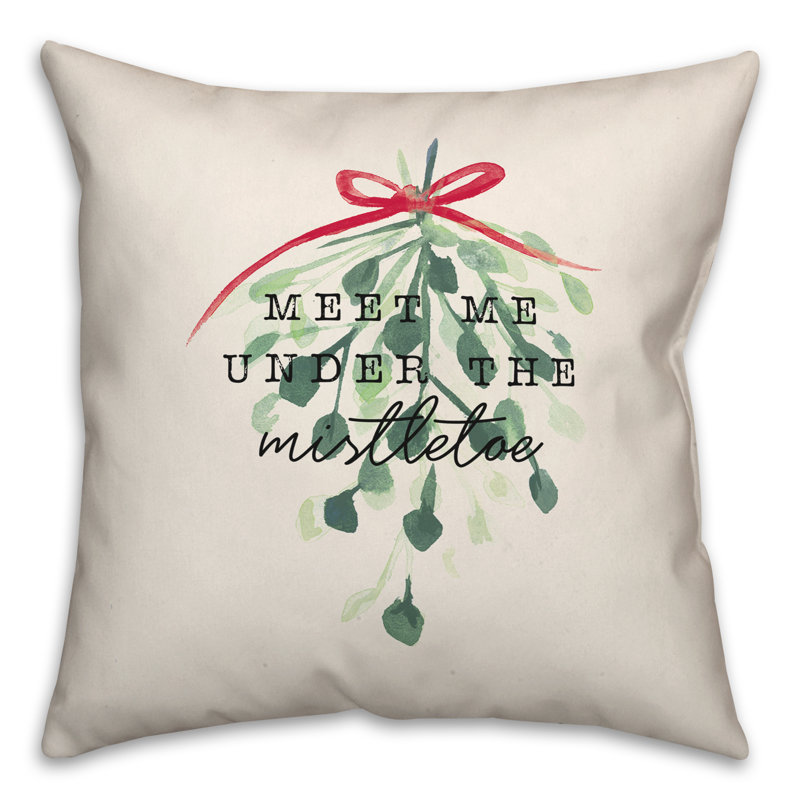  Housse et insert de coussin décoratif carré Meet Me Under The Mistletoe