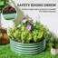 Galvanised Raised Garden Bed with Safety Edging 120*120*43 cm Steel 1 Piece Raised Garden Bed with Drainage Holes-643489546
