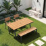 4 Pieces Aluminum Patio Dining Set With Rectangualr Dining Table