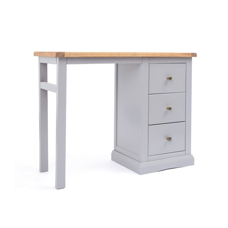 Miesville Writing Desk, Grey/Gold