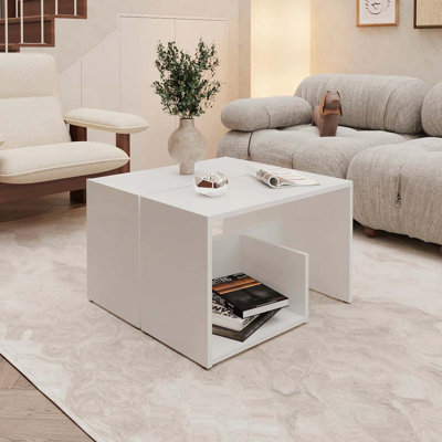 Table d'appoint en mélamine avec rangement ouvert